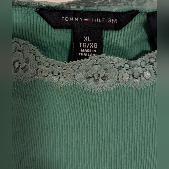 Tommy Hilfiger Green Tank Top with Lace Trim - Womens X-Large - Picture 2 of 3